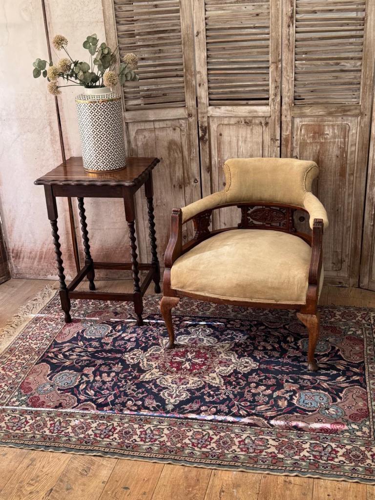 Edwardian mahogany tube armchair- local delivery