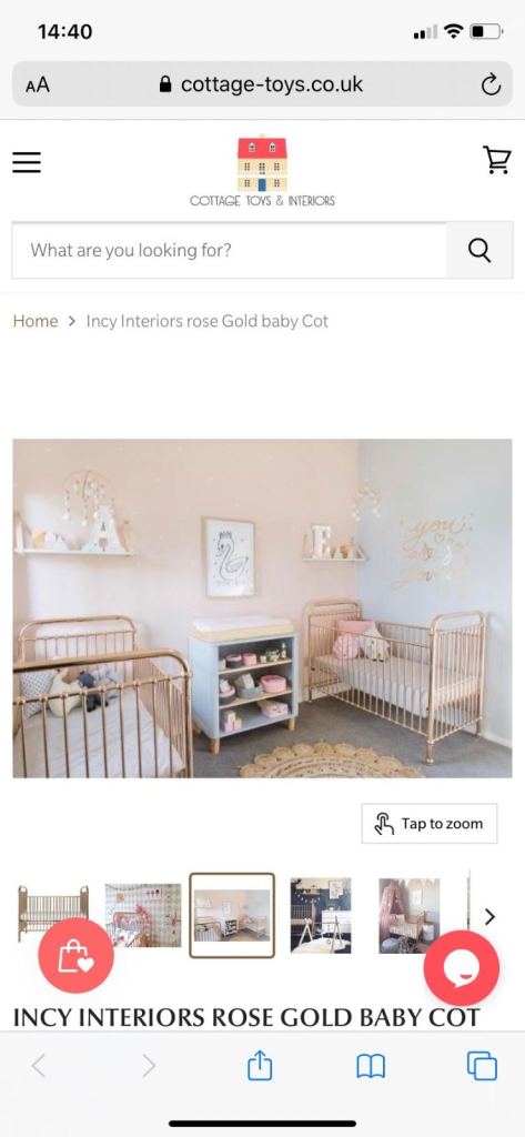Incy Interiors Rose Gold Cot & Toddler Bed