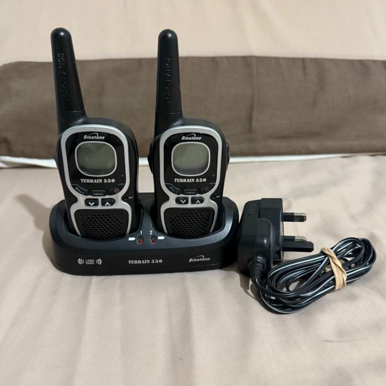 Walkie Talkies Twin Set: Binatone Terrain 550 - Long Range PMR Radios (Includes Charger and Dock)
