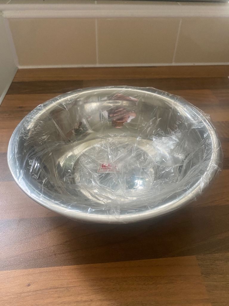 Stainless steel bowl . 