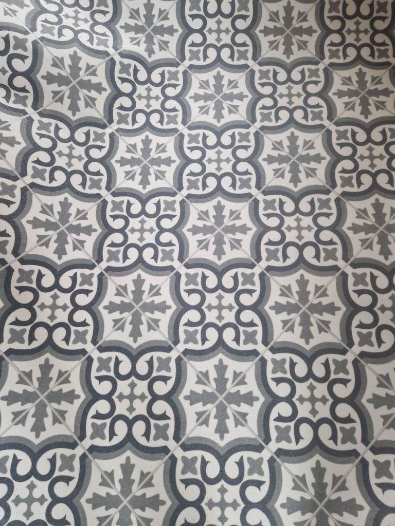 New Grey and White Patterned Vinyl Offcut