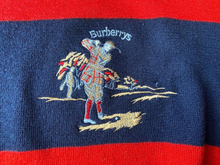 Burberry Vintage Striped Merino Wool Jumper Made In England