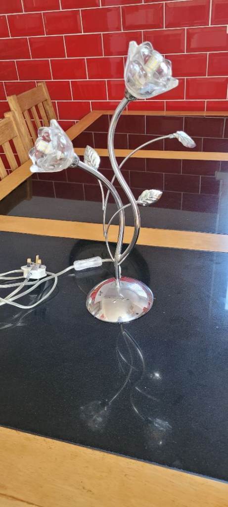 Silver coloured lamp