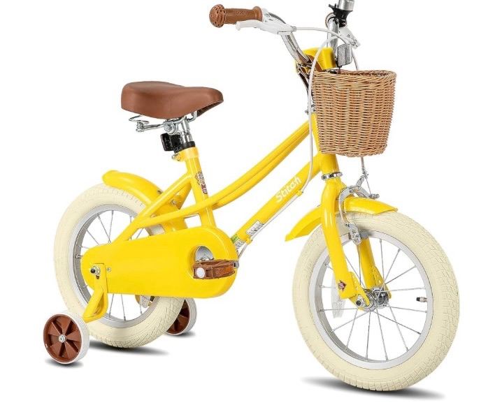 New- STITCH 12 inch Kids Bike for 2-4 Years Girls, 12 Inch Girls Bike with Stabilisers & Basket