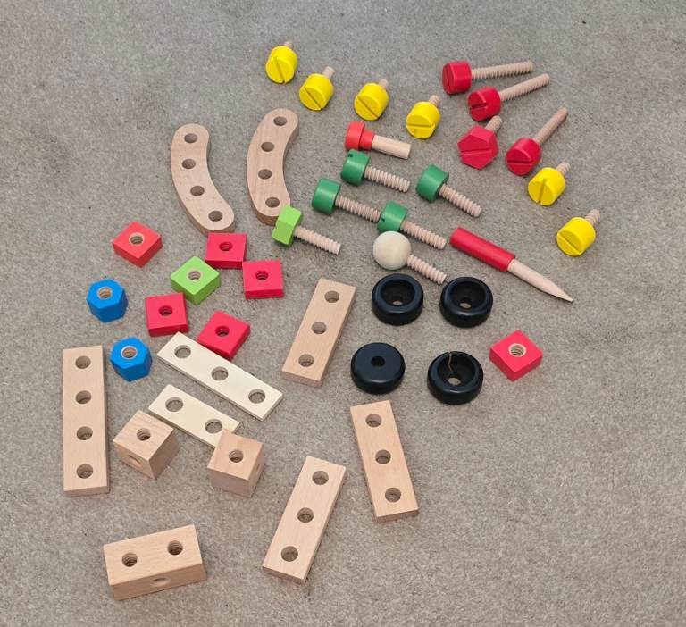 Wooden Educational Wooden Nuts + Bolts