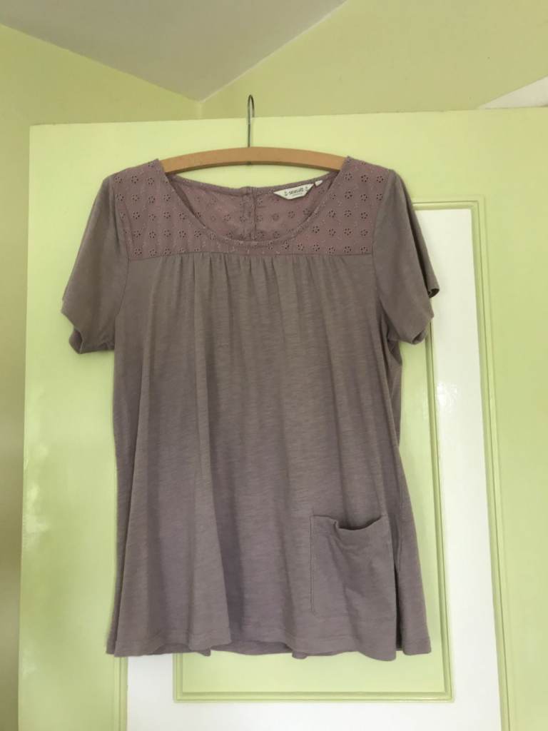 Women's mauve Seasalt top size 14 100% organic cotton