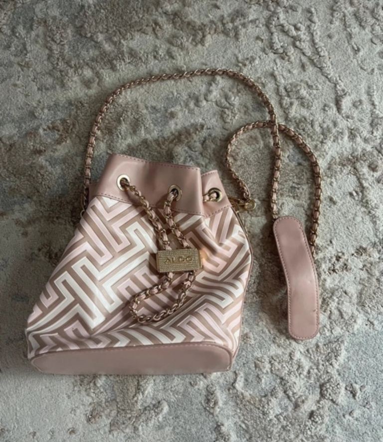 Aldo Hyndburn Pink Ladies bucket with PU strap and drawstring closure detailing