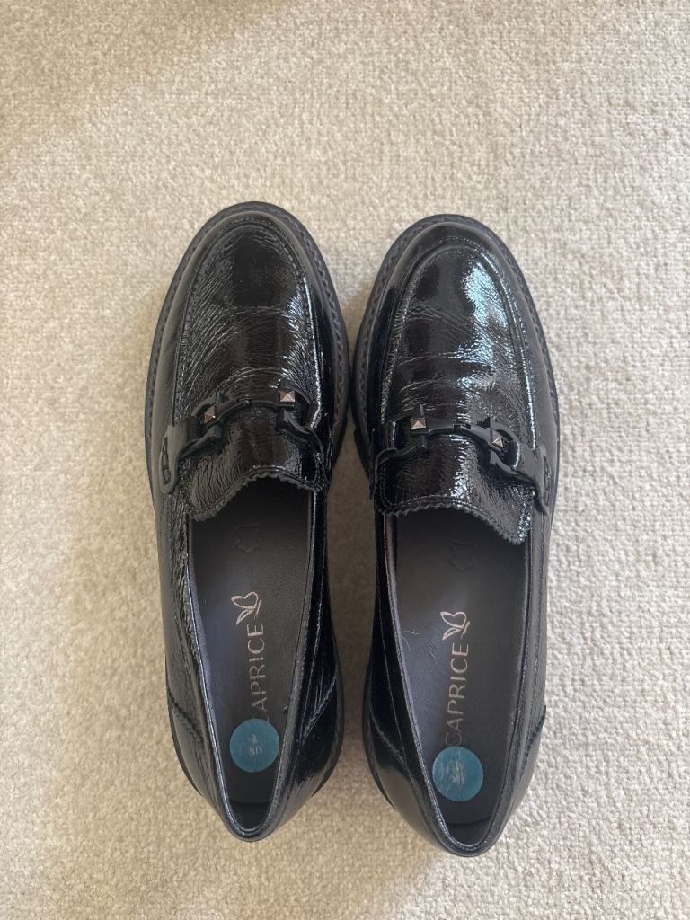 Ladies black fashion loafer shoes
