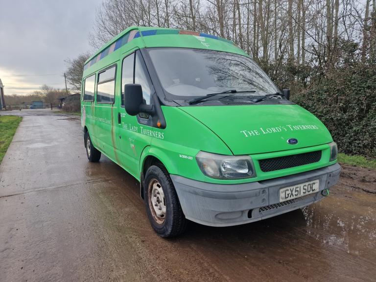 2001 Ford Transit 350 Green LWB 15 Seat Minibus  Low 53k Miles  Drives Perfect