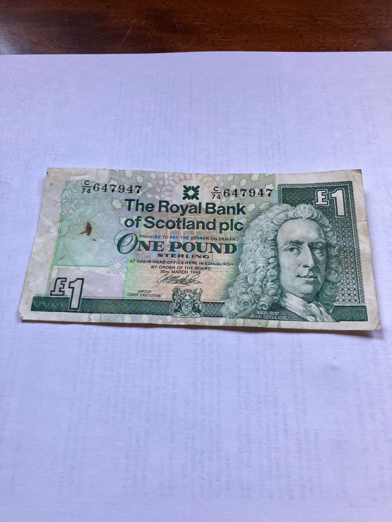 Royal Bank of Scotland One Pound Note - Fair Condition