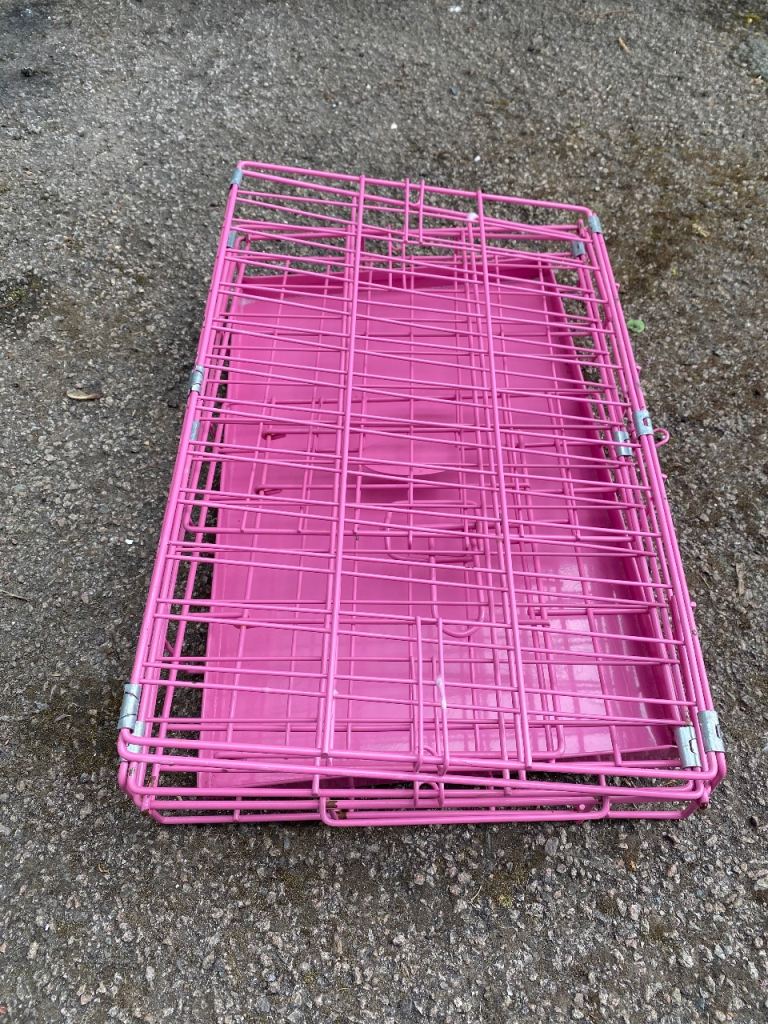 Small pink dog crate/cage 