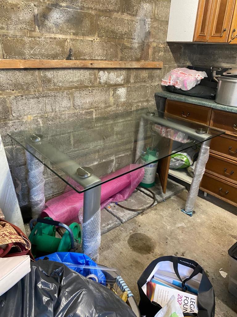 Glass dining table 