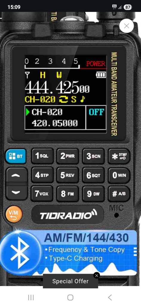 Airband Scanner, Walkie Talkie, Aviation, Marine, Amateur Radio, Ham Radio, Airports AM HF PMR