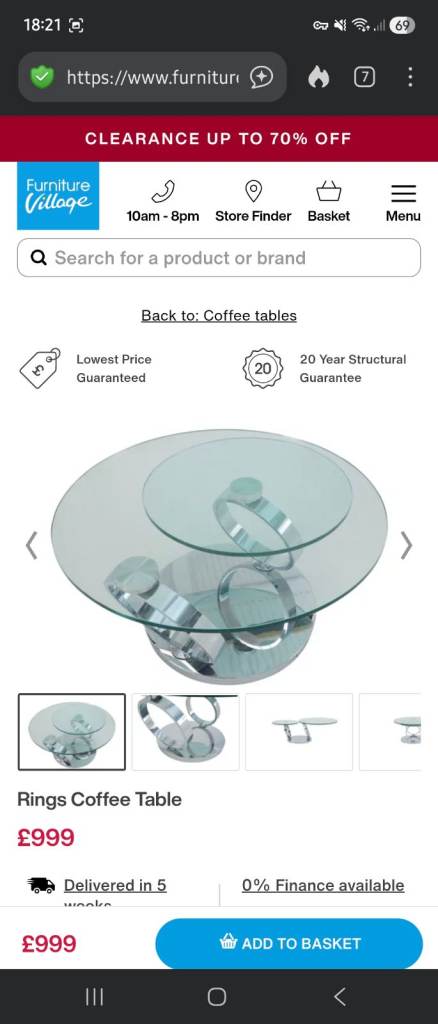 Coffee table Heavy duty Pre Loved
