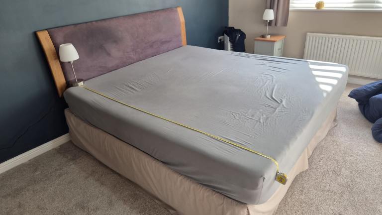 Super king Bed Frame with Headboard and Mattress – Fair Condition