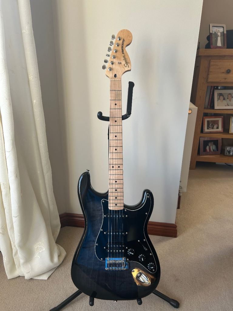 Squier Stratocaster Electric Guitar - Black, As Good As New