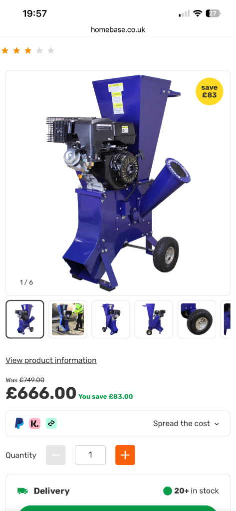 T-mech Wood chipper/shedder 15hp (NEW)