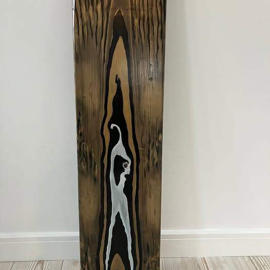 Medium Abstract on Planed Timber-Exclusive-Non repeat -signed-Titled Emergence 