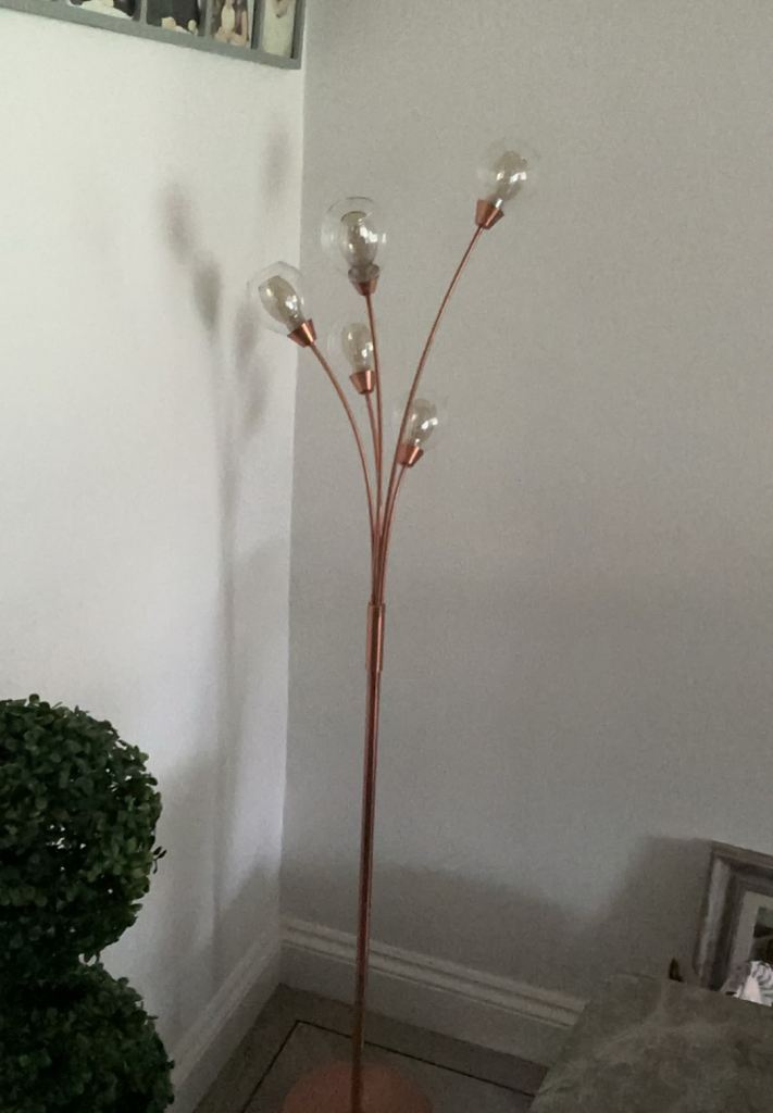 Copper Finish Floor Lamp with 5 Lights – Good Condition