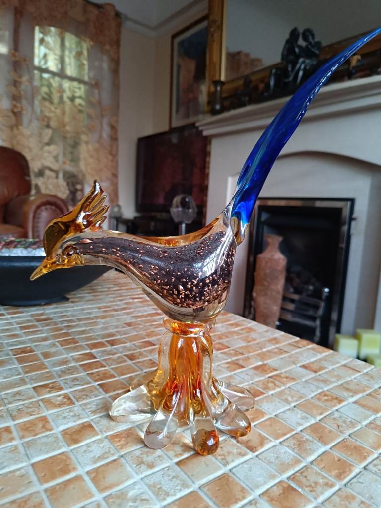 Rare Vintage Murano Glass Bird Ornament 
