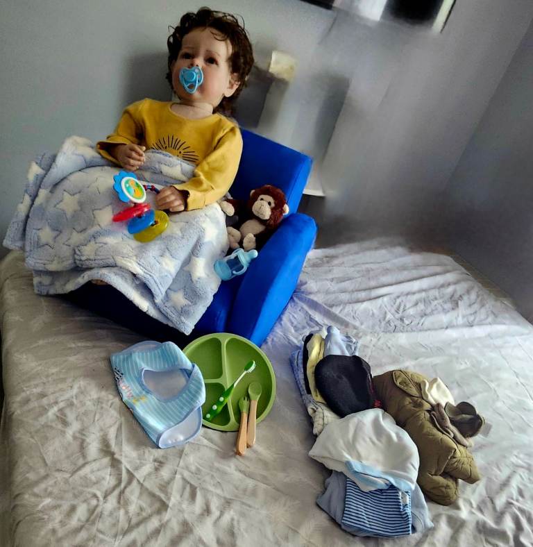 23" reborne boy doll, todler sofa bed bundle