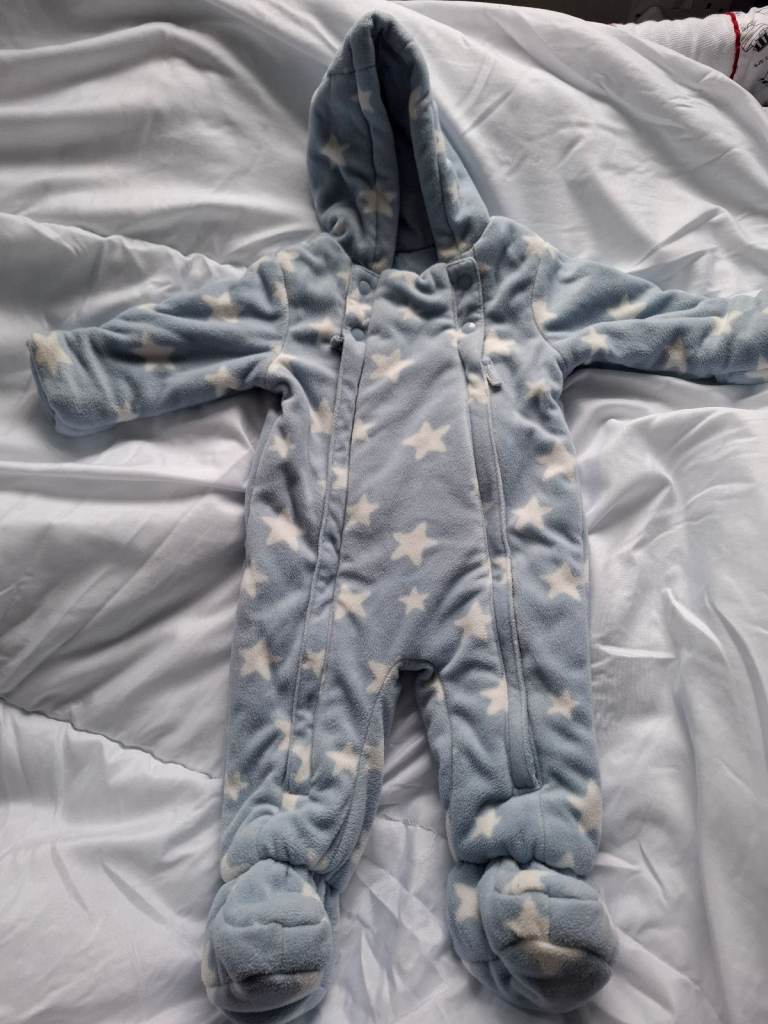 Baby boy snowsuit / pram suit 6-9m