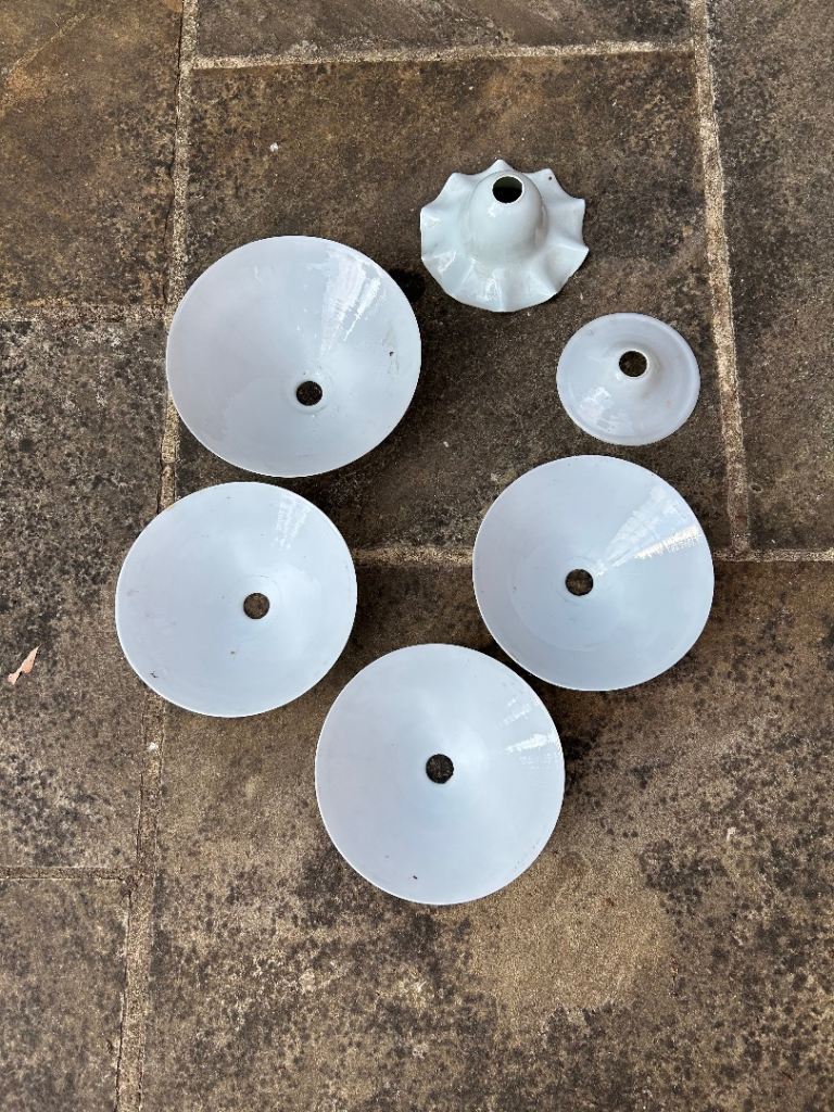 Various White Light Shades and Old Wall Sconce