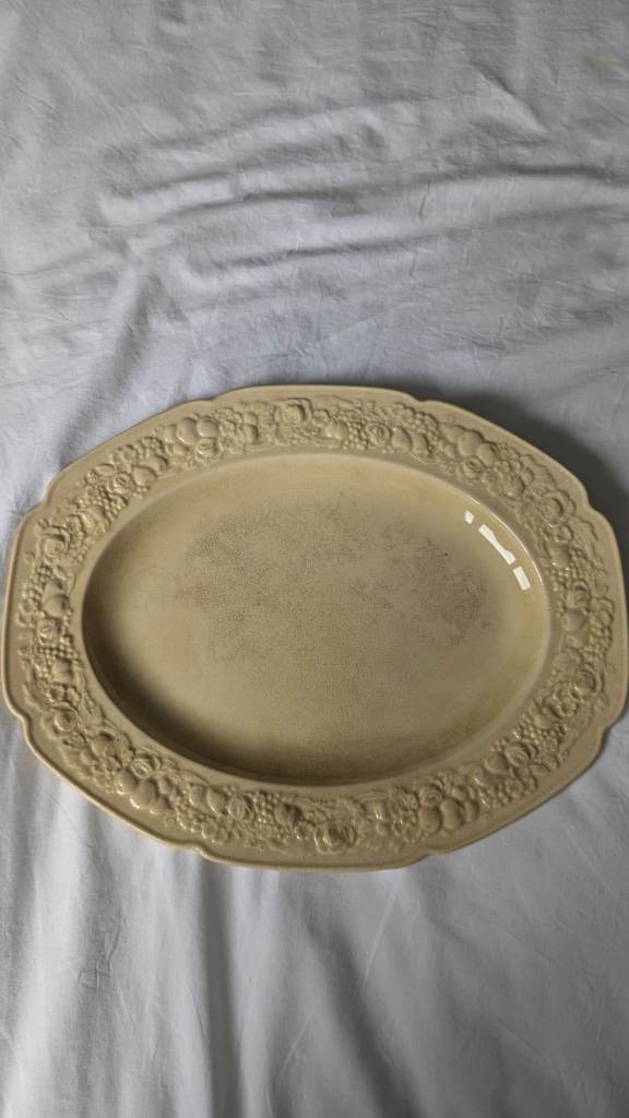 Vintage Antique Crown Ducal Florentine Oval Serving Platter