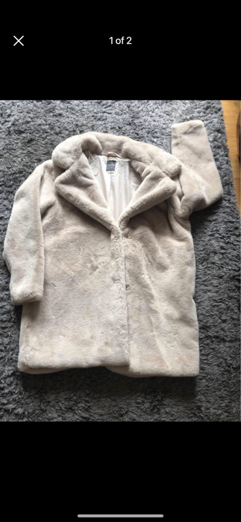 Blush pink thick fur coat new 14/16