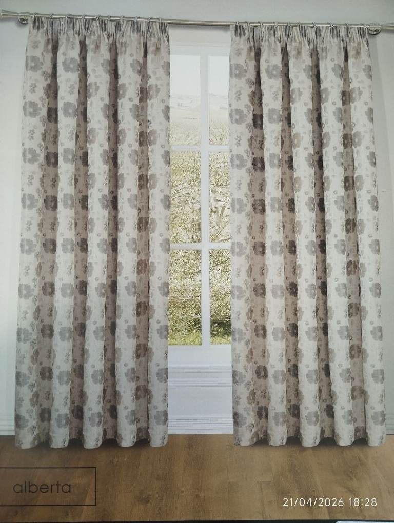 2* DesignhouseHarry Corry "Alberta" luxury lined 3" tape curtains