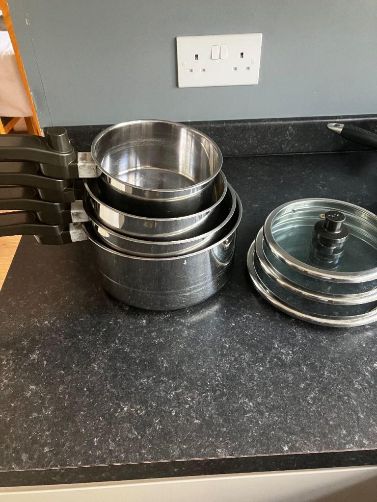 Tefal Ingenio Stainless Steel Pots & Pans Set with Lids