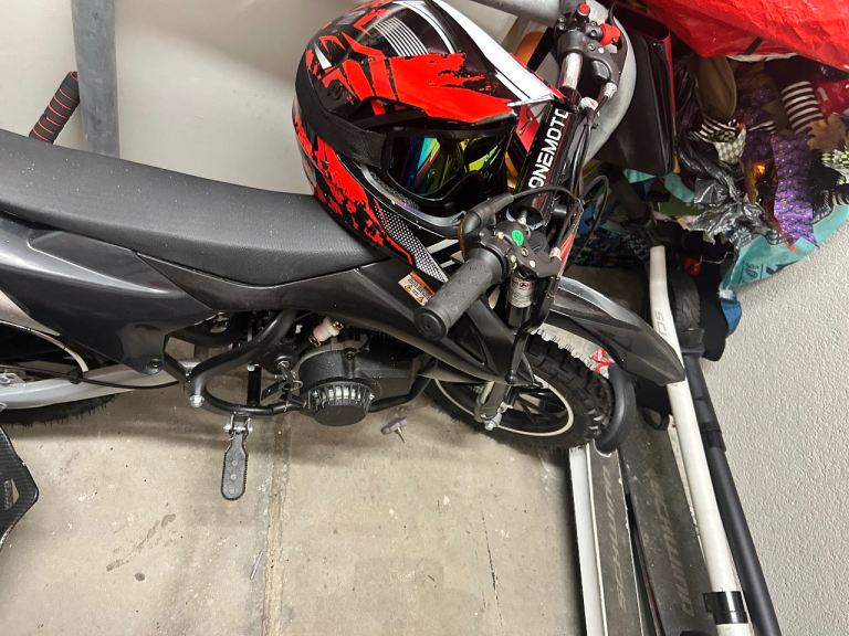 Mini Moto Dirt Bike - Red & Black Helmet Included