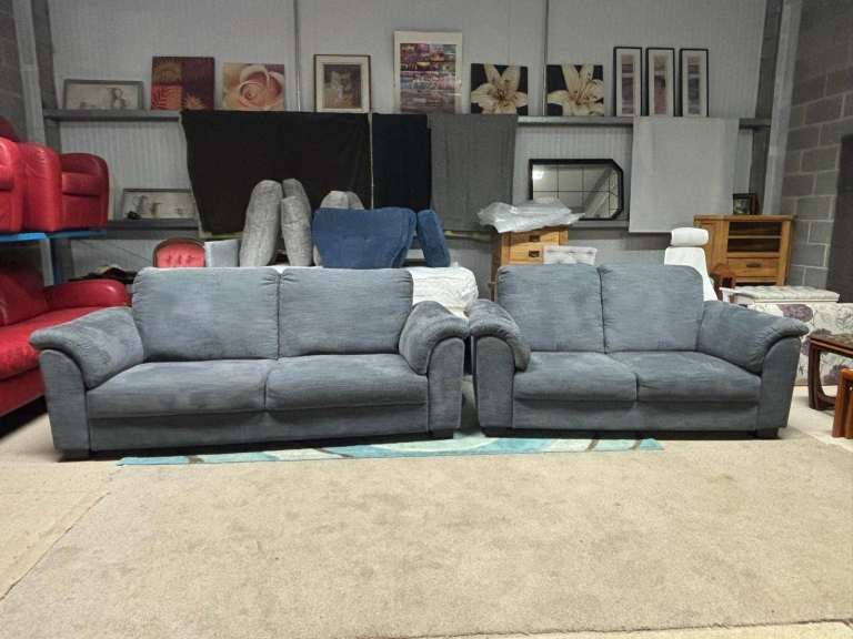 2 and 3 Seater Grey Fabric Sofas