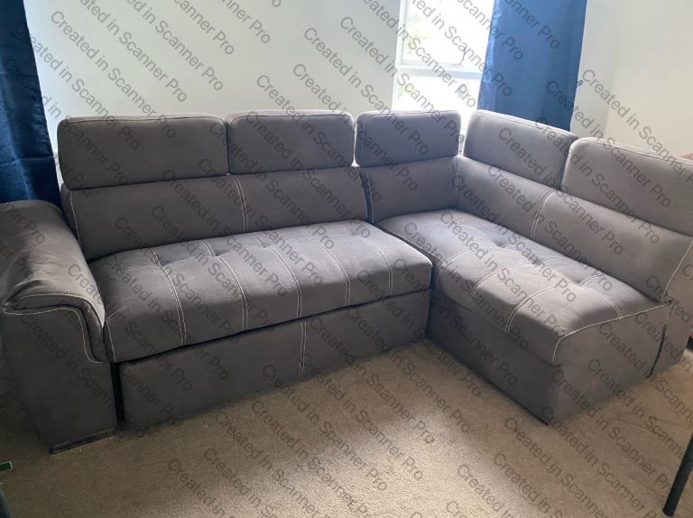 Grey Corner Sofa Bed with Storage – Good Condition