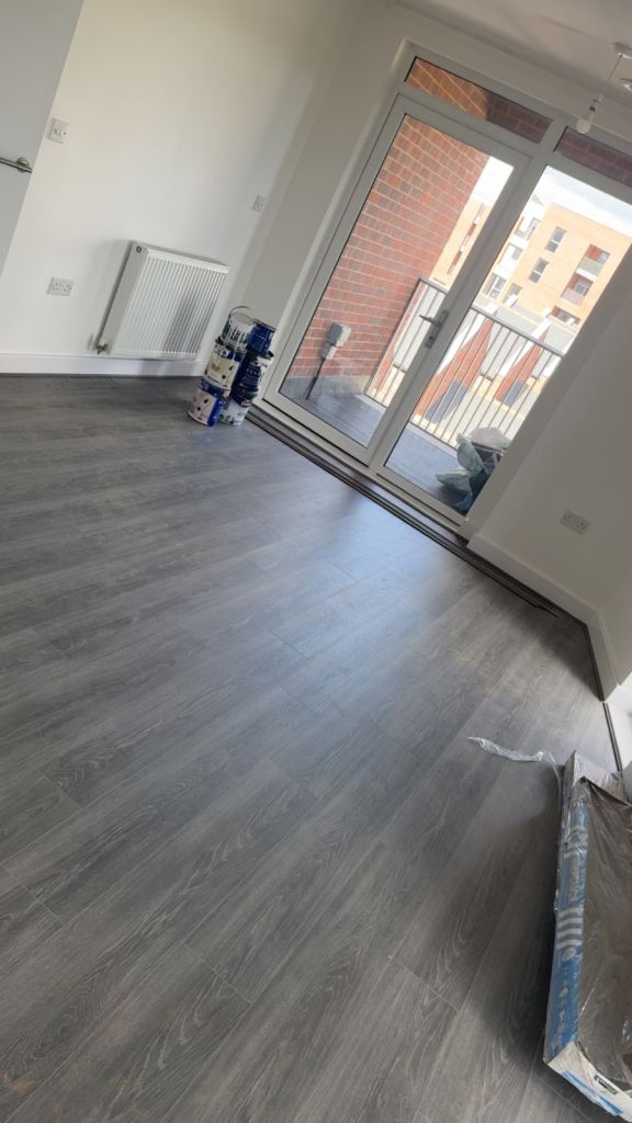Grey Laminate Flooring – 4.5 Boxes + Underlay & Beading