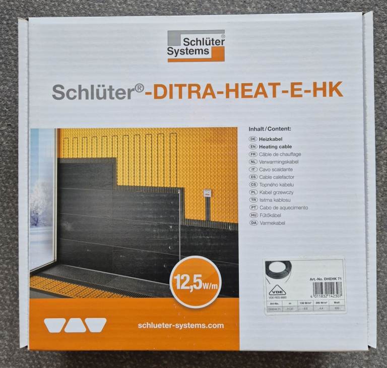 Schluter ditra heat E HK underfloorheating cable 6.6m2 floor are