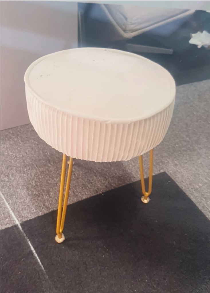 Used Velvet Round Vanity Stool Chair