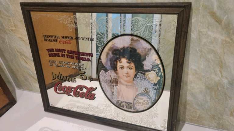 Vintage retro Coca-Cola advertising pub mirror 