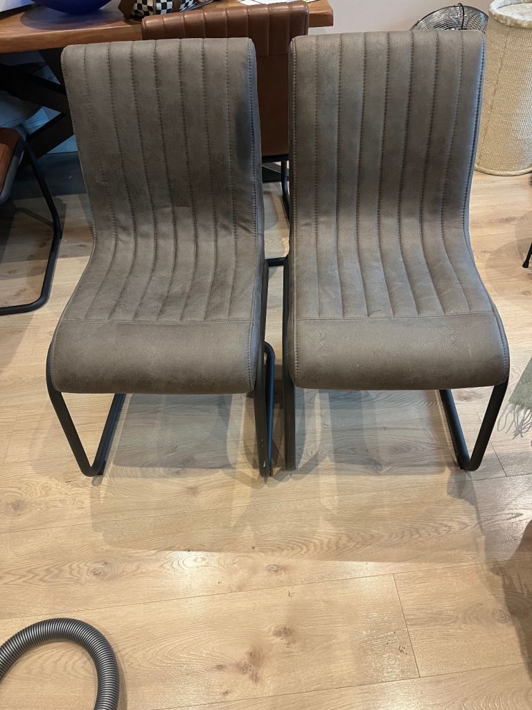 Leather dining room chairs x2
