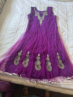 Purple Traditional Indian Dress Outfit – Good Condition