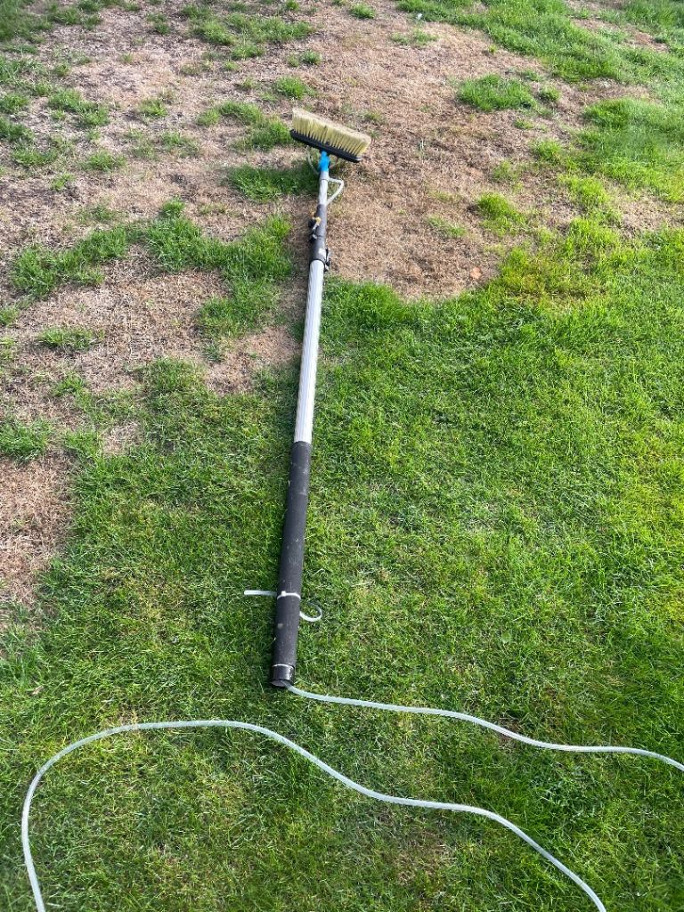 Window Cleaning Brush with Telescopic Pole and Hose