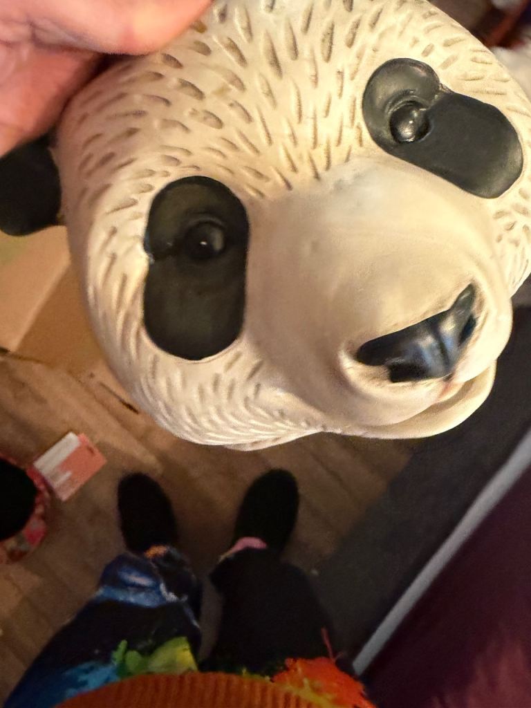 Novelty Animal Head Vases / Planters - Panda and Hound Dog