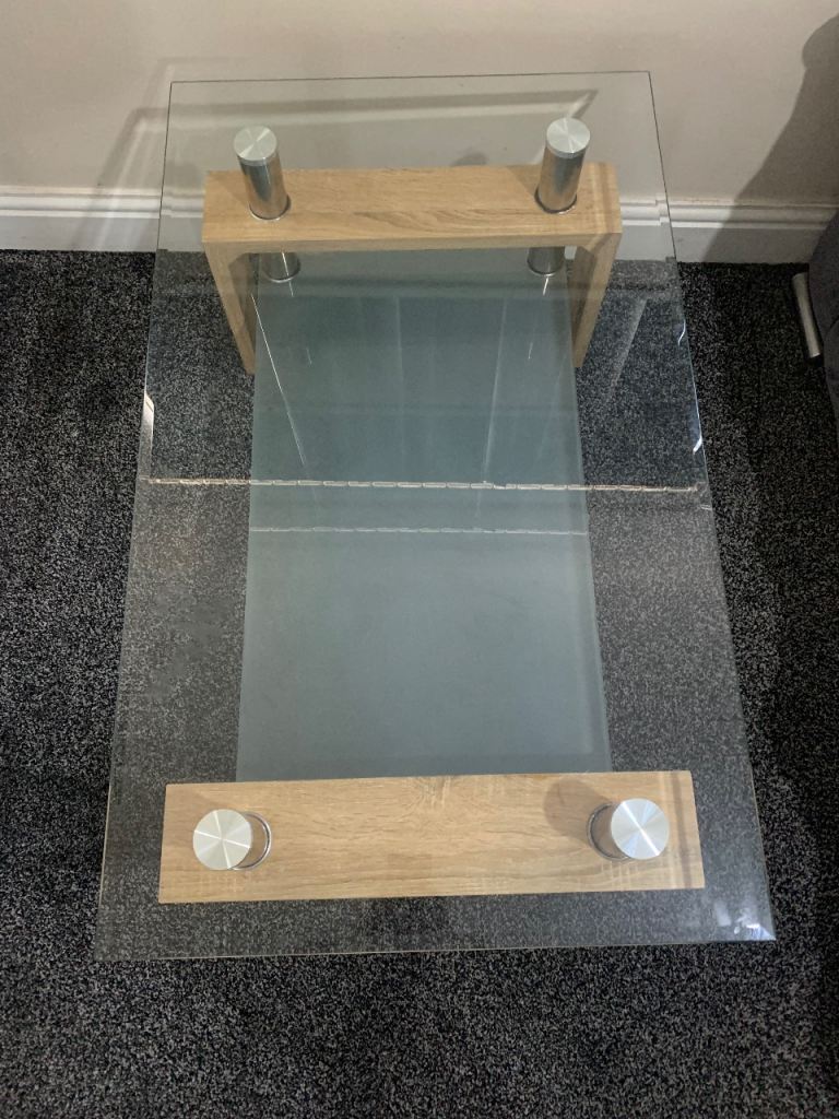 Glass wooden table 