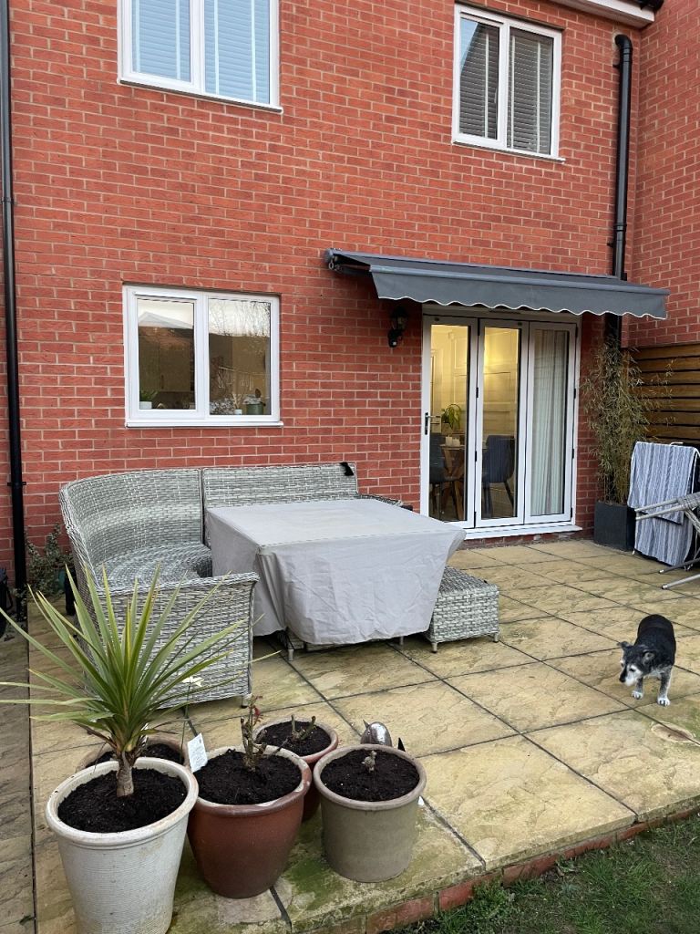 Primrose grey retractable awning 3m wide