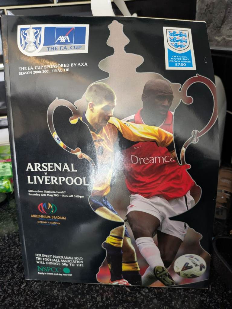 Arsenal vs Liverpool fa cup final program 2000/2001 