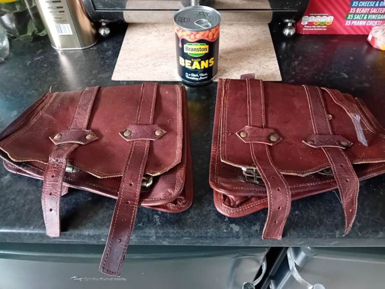 Leather saddlebags 