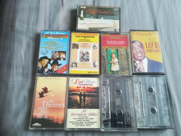 Job lot of 8 vintage Music cassette tapes and audio books 