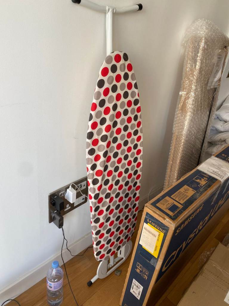Ironing Board with Polka Dot Cover – Good Condition