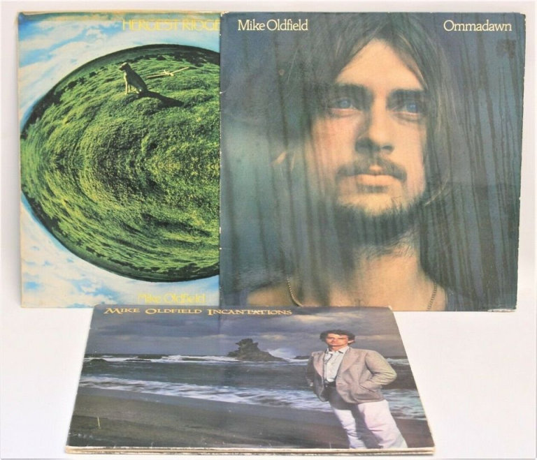 3 X MIKE OLDFIELD Vinyl LPs inc: ‘Incantations’ & ‘Hergest Ridge’& OMMADAWN play tested 