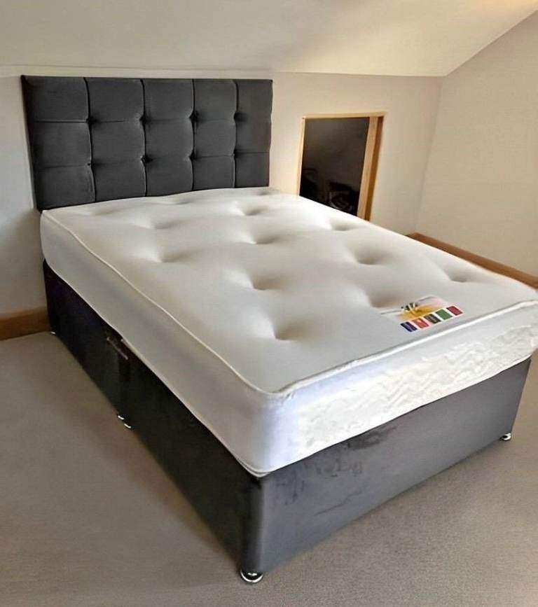 FREE HOME DELIVERY-Small Double & Double Divan Bed Base With Mattress BRAND NEW Cash On Delivery🚛🏠